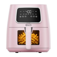 Kitchen Elite 5.5 Qt. Digital Air Fryer, Countertop Cooker with LED Screen, Pink