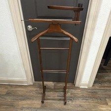 Italian Mid-Century Modern Wooden Valet Stand Gentleman  s Butler   Made in Italy