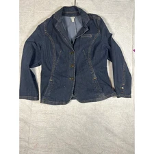 Venezia Women's Dark Wash Denim Blazer Jacket Size 14/16