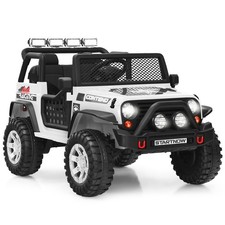 Honeyjoy 12V Kids Ride On Truck Electric Car with Remote Control  Lights White