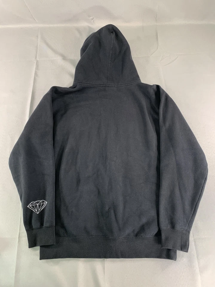 Pulôver masculino Diamond Supply Co com capuz grande zíper completo vermelho skate streetwear - Imagem 2 de 4