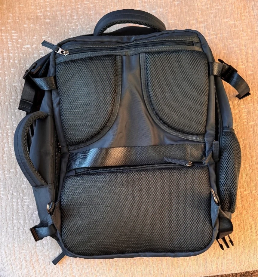 Mochila de Viaje Hanples 40L 17' Portátil Impermeable Viaje Azul Pavo Real Foto 3 de 4