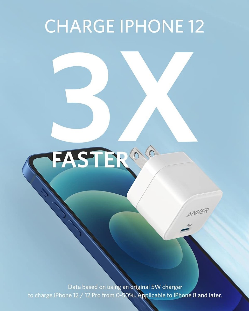 Anker 20W Type C Charger Compact Power Adapter USB-C Fast