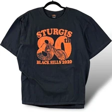 Sturgis Black Hills 2020 T-Shirt Mens Sz XL 80th Anniversary Motorcycle Rally