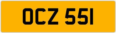 OCZ 551 O 3x3 DATELESS PRIVATE NUMBER PLATE OLLY OWEN OSCAR OLY OL OLIVIA ORLA