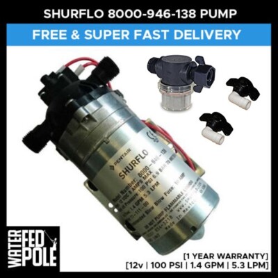 SHURFLO 100PSI PUMPE 5,2LPM MIT Färbe und Ellenbogen - Fensterreinigung