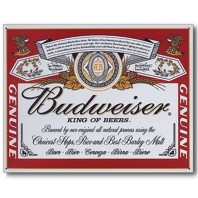 Budweiser Bud Beer Label Vintage Retro Can Advertising Anheuser