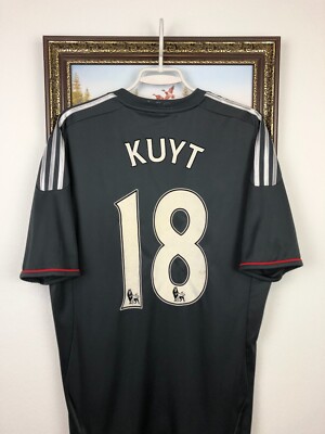 Liverpool Away football shirt 2011 Soccer #18 Kuyt Adidas Jersey