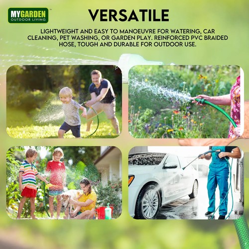 Garden Hose Pipe Heavy Duty Reinforced Braided PVC Watering 15M/30M/50M/75M/100M - Picture 46 of 56