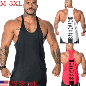 Gym-Men-039-s-Muscle-Sleeveless-Tank-Top-T-Shirt-Bodybuilding-Sport-Fitness-Vest-US