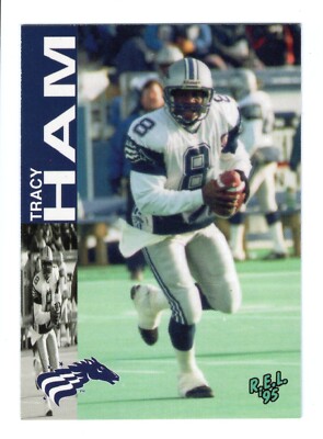 1995 R.E.L. CFL Tracy Ham Card #80 Baltimore Stallions Georgia Southern