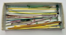 Lot of 65 Vtg Knitting Needles Metal Plastic Wood Boye Zephr Aluminum