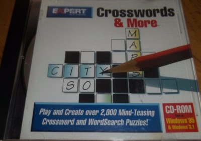 Crosswords and More PC Computer Video Game CD ROM Software Expert DISC ONLY #77B