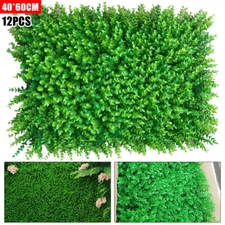12X Artificial Plant Panels Wall Boxwood Fence Hedge Mat Grass Floral Decoration