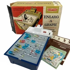WOW! Vintage 1963 EMENEE ENLARG-A-GRAPH Electric Drawing Aid 4108 Mint In Box