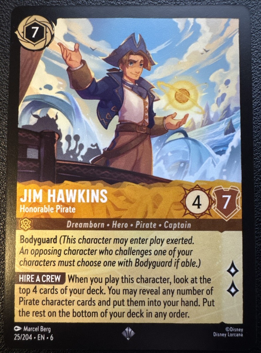 jim hawkins lorcana card Common Flavor Text 006-025 Jim Hawkins - Honorable