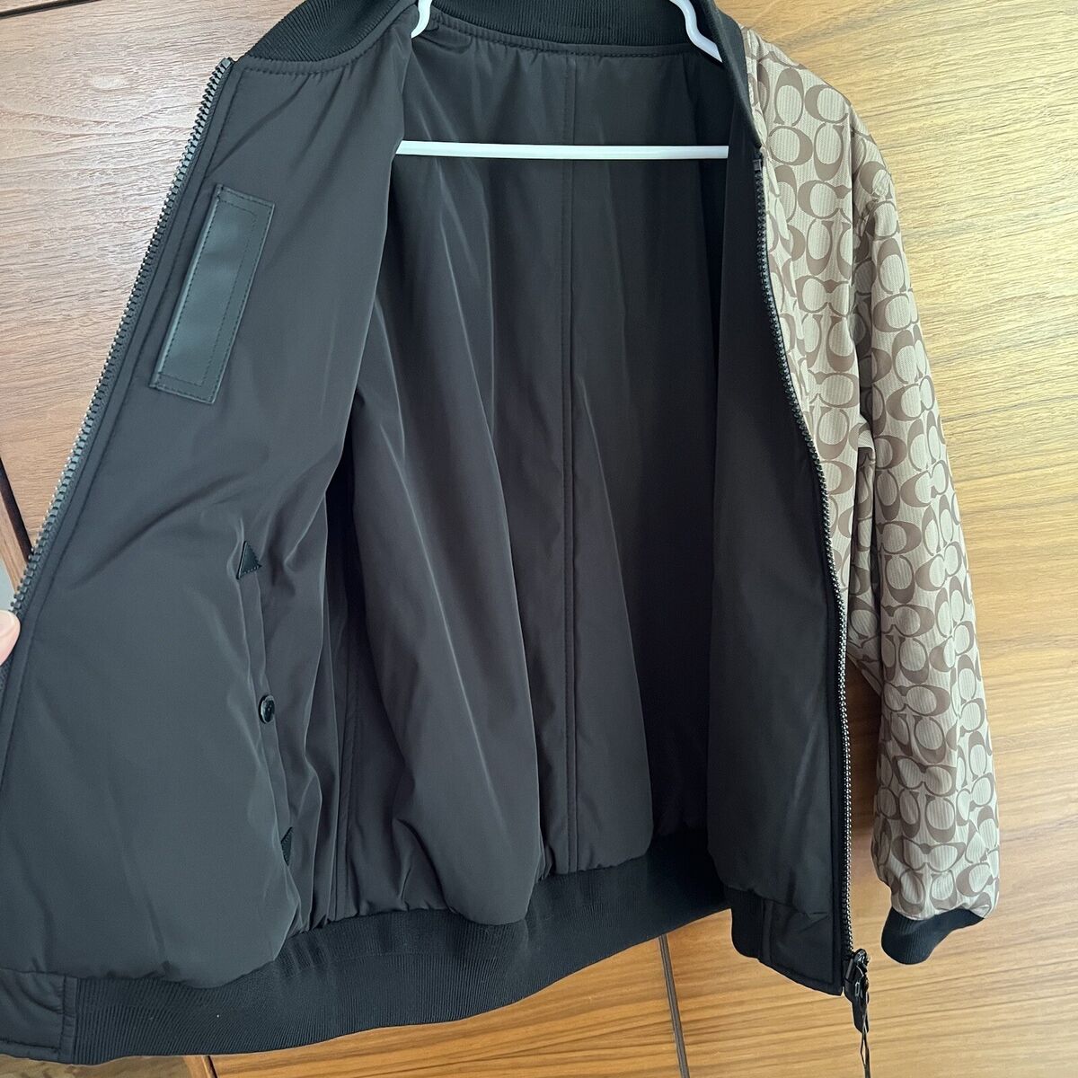 NWT Coach Reversible Signature Ma 1 Jacket Black Khaki NWT Coach Reversible Signature Ma 1 Jacket Black Khaki