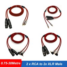 2x Chinch Winkel RCA auf 2x XLR Male Männlic...
