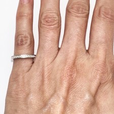 Blue Nile 18k white gold diamond band ring anniversary wedding VS G 2.2mm 4 fine