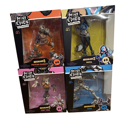 Borderlands Weta Mini Epics Set #1 Zero, #2 Tiny Tina, #3 Maya, #4 Psycho Bandit