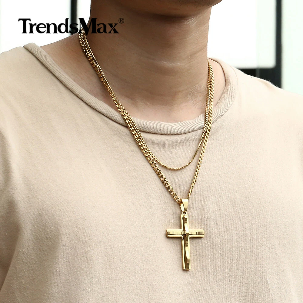 Iced CZ Double Chunky Cross Pendant | Mens Pendants | Shop Cross Pendants  at CERNUCCI.COM – Cernucci