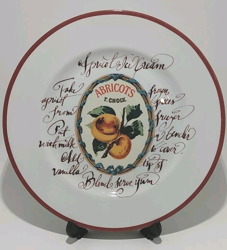 Set Of 4 William Sonoma “Fruit Recipes” Salad/Luncheon/Dessert 8” Plates - Picture 3 of 7