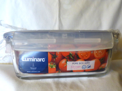 Luminarc Pure Box Active Box 3.4 cups 82 cl with Active Valve BRAND NEW Sealed