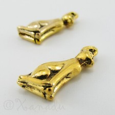 Egyptian Bastet Cat Charms 20mm Antiqued Gold Pendants C77332G - 5, 10, 20PCs
