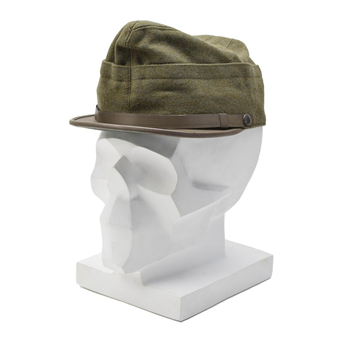 Original Italian military snapback field cap olive wool