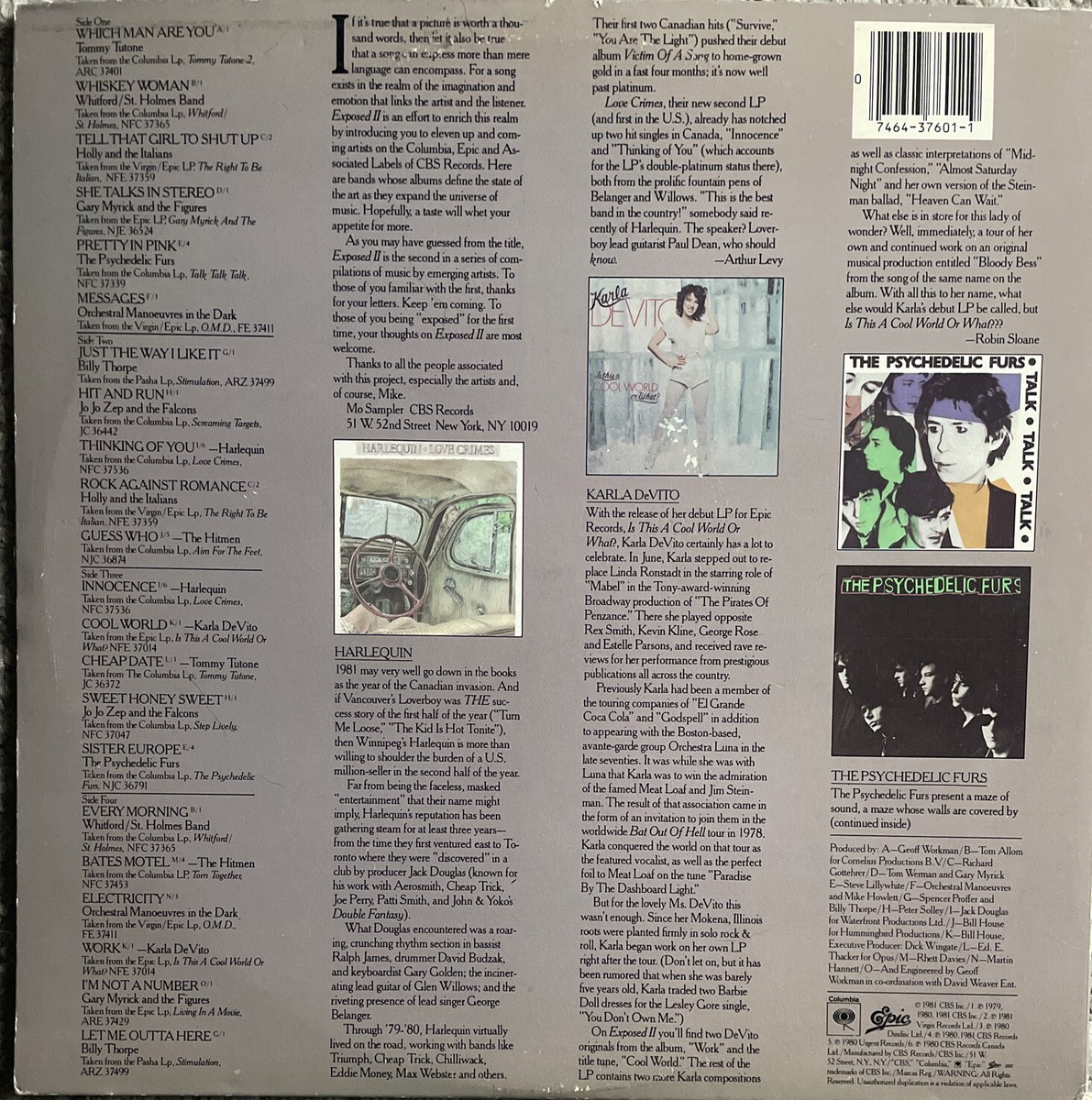 EXPOSED II} 1981 Compilation Double Album (X2 37601) 12