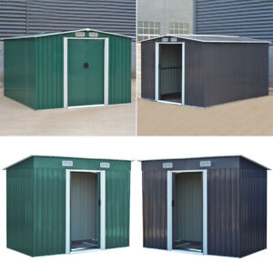 Galvanized Garden Shed Metal Apex/Flat Roof Outdoor ...