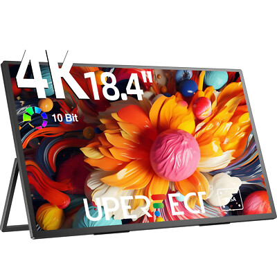 UPERFECT 18'' Tragbarer 4K-Monitor 3840*2160 Ultraschlanker Bildschirm mit VESA