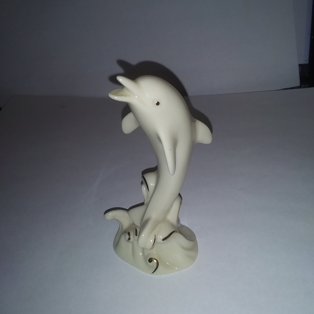LENOX Dolphin Figurine 4” Mini Miniature Vintage 24K Gold Accents EUC
