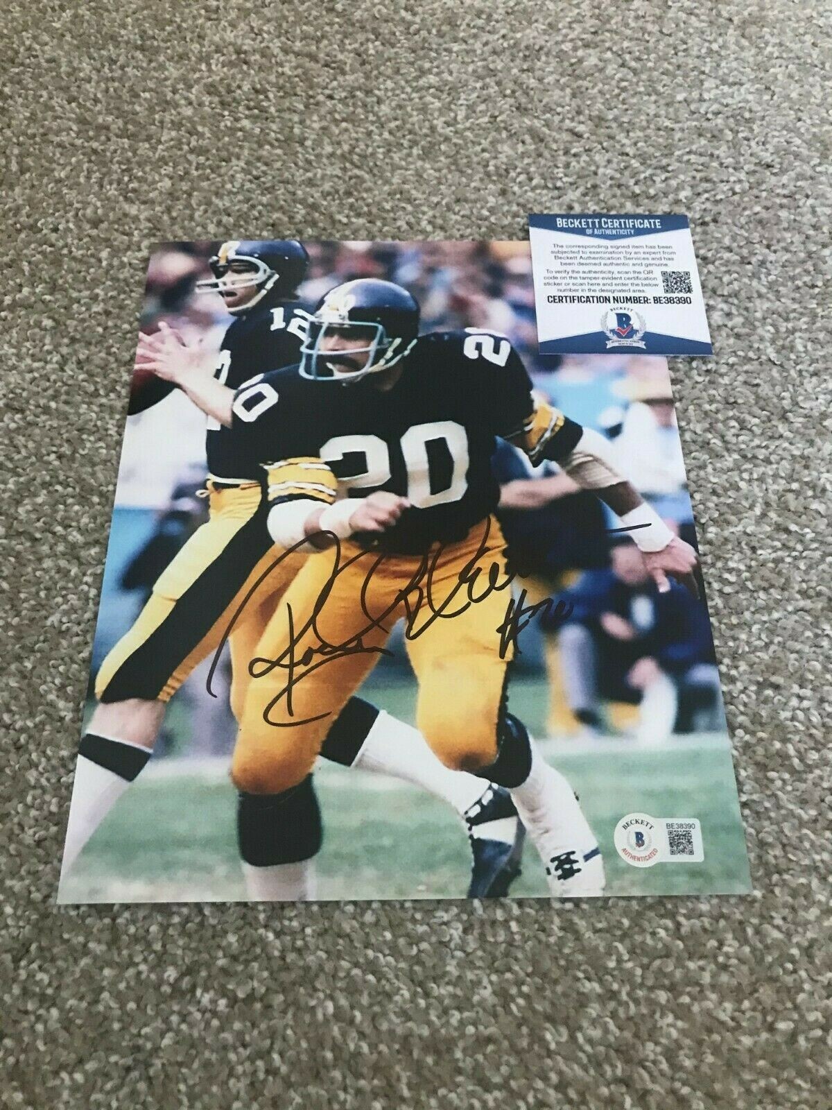 Warren Moon Autographed Signed Pittsburgh Steelers ROCKY BLEIER 8x10 Photo BAS BECKETT A 
