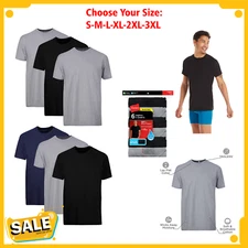 6 Pack Hanes Men's Value Pack Assorted T-Shirt Undershirts Size S-3XL NEW