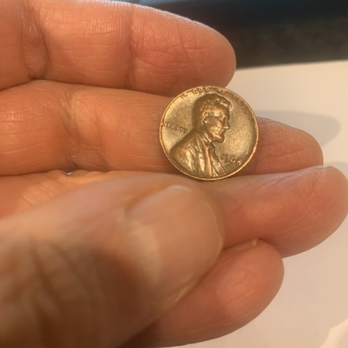 1968 D Uncleaned Lincoln Memorial Penny, Rimmed Error Coin L on edge rare cent - Picture 7 of 14