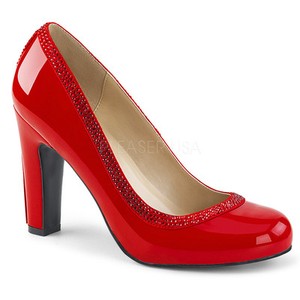 red pumps round toe