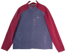 LL Bean Full Zip Fleece Jacket Mock Neck Men's Size XL Burgundy Gray