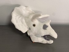 Fuzzy Fossils Triceratops Skull Plush Giant Microbes Dinosaur Soft Toy Kids 18cm