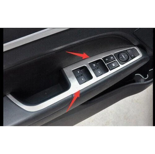 Panel elevador ventana acero plateado para Hyundai Elantra 2016~2020 interruptor cubierta embellecedor - Imagen 5 de 6