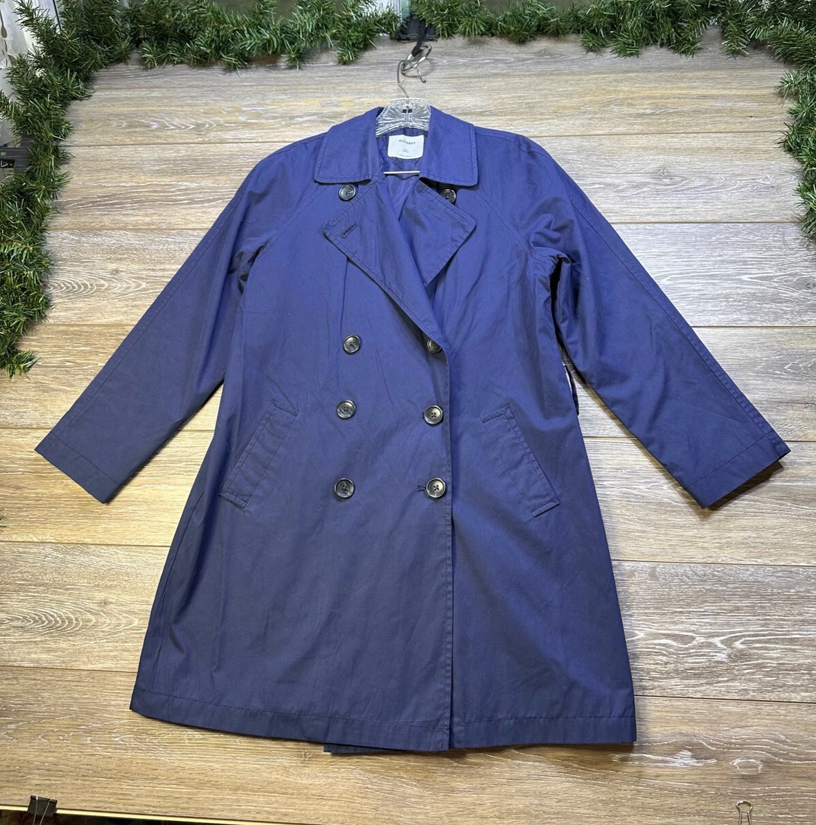 Old Navy Rain Jacket Size XS Petite Blue Women s longer Windbreaker Peacoat