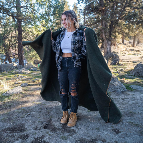 Wool Blanket Warm,Thick, Washable, Great for Outdoors, Camping Large 64in x 88in - Picture 3 of 12