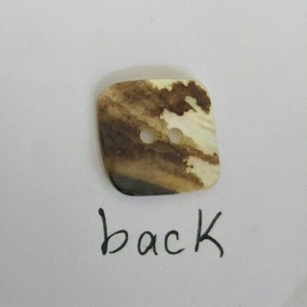 White Square Genuine Shell 2 hole button 7/8" JHB Buttons - Image 2 of 2