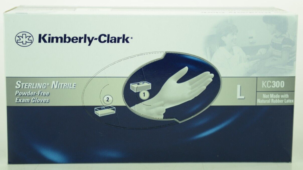 200 Large Nitrile Exam Gloves - Kimberly-Clark KC300 Sterling - 50708