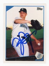 SIGNED BASEBALL CARD AUTO TOPPS 2009 JASON VARGAS SEATTLE MARINERS #UH210