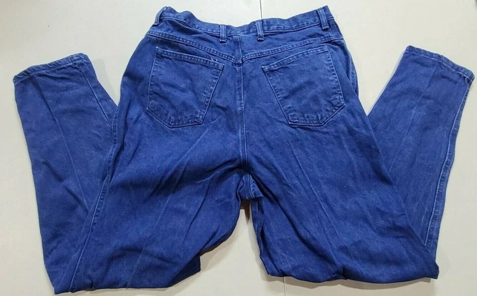 Jaclyn Smith Juniors Size 17/18 (34x30) High Waist Tapered Leg Denim Blue Jeans Foto 2 de 4