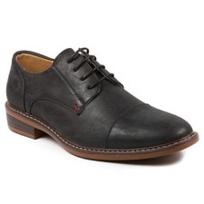 Black Men's Cap Toe Lace Up Oxford Classic Dress Shoes