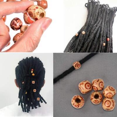 Steel Dreadlock Crochet Hooks 0.5/0.75mm, 6PCS Wood Beads Dreads Braiding  Hair