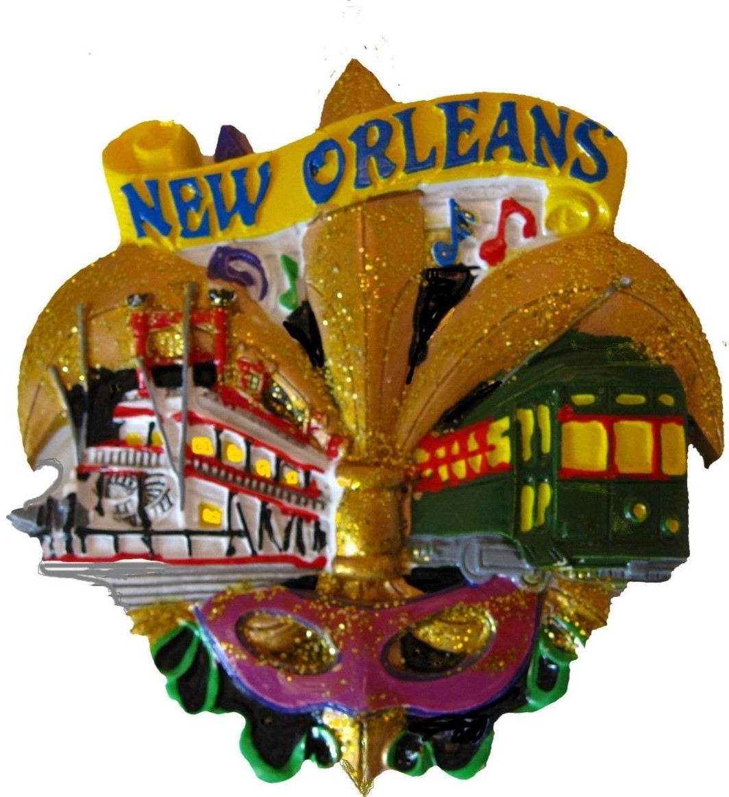 New Orleans Fridge Fleur De Lis favor trolley gift souvenir