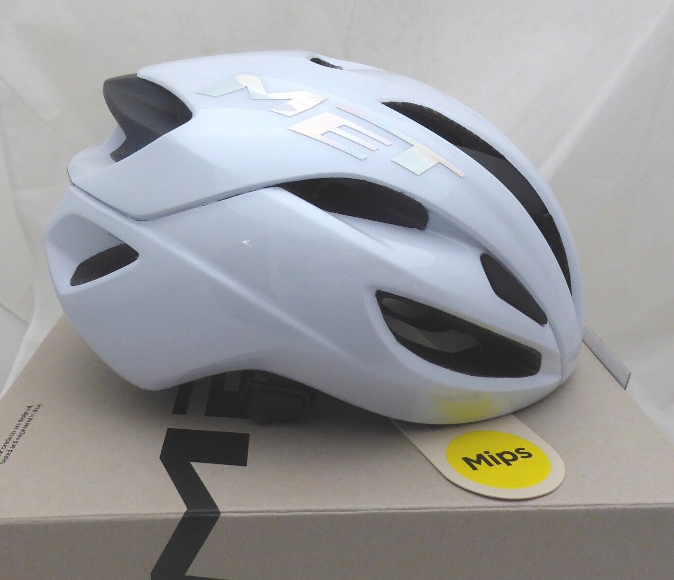 MET Rivale MIPS Helmet - White Holographic, Glossy, Medium